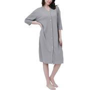 KDCVRYJE Accappatoio Donna,Accappatoio Da Donna In Spugna con Bottoni, Unisex, Casual, Leggero, Da Casa, In Cotone, per Spa E Hotel, Da Notte, Regali per Lei E per Lui, Grigio M