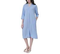 KDCVRYJE Accappatoio Donna,Accappatoio Da Donna In Spugna con Bottoni, Unisex, Casual, Leggero, Da Casa, In Cotone, per Spa E Hotel, Da Notte, Regali per Lei E per Lui, Blu L