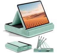 KDD Supporto per tablet, multi-angolo di visualizzazione per iPad, per lap, letto e scrivania, pieghevole e morbido, con supporto per pennino, compatibile con iPad Pro 12.9, 10.5, 11, Air, Mini