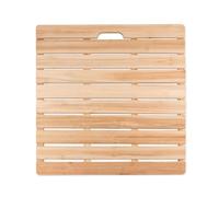 KDDEON Tappetino da Bagno in Legno Naturale Multiuso,Tappetino da Bagno in bambù,Pedana Doccia in Legno,per Cucina e Doccia,Pedana per Doccia Rettangolare Impermeabile Antiscivolo (40x40cm/16x16in)