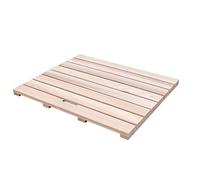 KDDEON Tappeto per Piedi per Pavimento Doccia Naturale,Pedana Doccia Antiscivolo in bambù,Accessori da Bagno in bambù,Design a Doghe,per Una Facile Conservazione,con Drenaggio (65x65cm/26x26in)