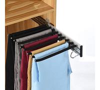 KDDFN Portapantaloni Allungabile Unilaterale,Pantaloni appendini Estraibili,Portapantaloni Estraibile,per Vestiti,Asciugamano,Sciarpa,Pantaloni,Cravatta (Right Side Mounted,Black)