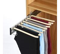 KDDFN Portapantaloni Allungabile Unilaterale,Pantaloni appendini Estraibili,Portapantaloni Estraibile,per Vestiti,Asciugamano,Sciarpa,Pantaloni,Cravatta (Left Side Mounted,Beige)