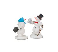 KDE Schneemannspaar Schneefrau Holzfigur Bianche 6,5 cm Winterduo
