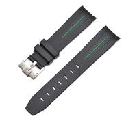 KDEGK Cinturino in gomma da 20 mm 22 mm 21 mm per cinturino Rolex Brand Watch Watch da uomo accessori di ricambio per orologi da polso, 20mm, Black green-silver B, agate