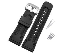 KDEGK Per sette il cinturino del venerdì P3C/02 Q1 M1/M2 2 Filla in gomma impermeabile da 8 mm per uomini Accessori per la banda di guardia Braccialette 28mm(Black black silver)