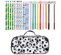 KDFSSIPE Astuccio da Calcio, Set Astuccio per Calcio, Matita da Calcios & Penna a Sfera - Per Scuole e Uffici Regalo per il Ritorno a Scuola Regalo di Compleanno (Bianco)