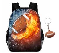 KDFSSIPE Borsa Scuola Rugby, Zaino Da Rugby Con Design Fuoco e Acqua, Borsa Per Adolescenti e Bambini, Zaino Sportivo Impermeabile Per Allenamenti, Scuola, Viaggi (rugby)