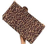 KDFSSIPE Leopardo Telo Mare, Asciugamano Da Spiaggia Leopardo, Animal Print Microfibra Ad Asciugatura Rapida Morbido Asciugamano Da Spiaggia Per Adulti Bambini, 75 * 150cm