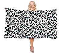 KDFSSIPE Leopardo Telo Mare, Asciugamano da Spiaggia Telo Mare Leopardo, Personalizzata Asciugamano da Spiaggia in Microfibra Ultra Assorbente e Asciugatura Rapida, 70x140cm, Ideale per Mare/Piscina