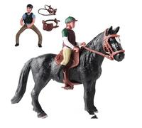 KDFSSIPE Modello di Cavallo per Cavalieri, Modello di Cavallo di Simulazione, Modellos Dark Horse, Statuette di Animali con Cavalieri e Selle per Decorare la Scrivania