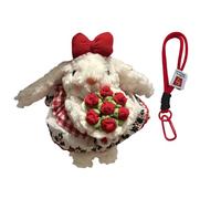 KDFSSIPE Portachiavi Peluche Coniglio Carino 18cm - Peluche Kawaii Con Tasca - Regalo Per Ragazze e Donne - Decor Per Zaino,Valigia e Auto Cerniero Chiavi Coniglio（Rosso）