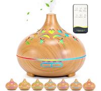 KDISHKRA Diffusore di Oli Essenziali, 550ml Ultrasuoni Umidificatore con 4 Impostazioni Timer e 7 Colori LED e pegnimento Automatico Senza Acqua per Ufficio Casa Soggiorno Camera da Letto SPA Yoga