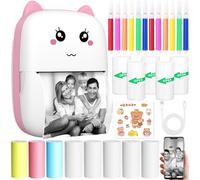 KDISHKRA Mini Stampante Termica Portatile - Stampante Bluetooth Senza Inchiostro per Smartphone, Stampa Foto dal Cellulare, Etichette, Note, Adesivi, Pagina Web, Idea Regalo Creativa DIY