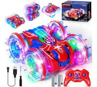KDISHKRA Spider Macchina Telecomandata Anfibia, Rotazione a 360° Auto Acrobatica con Luci, RC Auto Macchinina per Bambini 3-12 Anni, 4x4 RC Auto Radiocomandata, Giochi da Giardino Esterno Interno