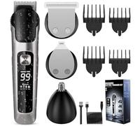 KDISHKRA Tagliacapelli Uomo Professionale, Rasoio Elettrico Barba e Capelli, Regolabarba Tagliabarba Cordless Grooming Trimmer Kit con Display LED, Regolabarba Uomo per Capelli/Corpo/Naso/Baffi