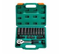 Kdjuope 14 Pezzi Assortimento di Bussole Lunghe con Custodia Resisn Set di Bussole con Chiave a Cricchetto Multiuso per Officina