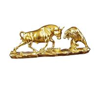 Kdjuope Statuetta di, Statua di Orso Feng Shui, Opere d'Arte Moderna in Stile Cinese Sculture di da Mucca Scultura di Animali per Scrivania, Oro 28x8x11,5 cm