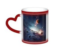 KDKJEDPEAF Galaxy System Magic - Tazza da caffè in ceramica sensibile al calore, che cambia colore, 325 ml, rivela l'immagine a sorpresa, regalo per lei, per lui, familiari, amici (nero, rosso, blu)