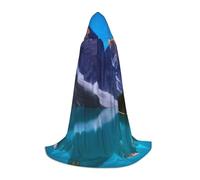 KDKJEDPEAF Mantello lungo con cappuccio per adolescenti Lago Montagna Paesaggio Piano Lunghezza Cappuccio Mantello con Cappuccio Costume Cosplay Halloween