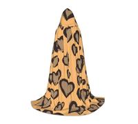 KDKJEDPEAF Mantello lungo con cappuccio per adolescenti leopardo amore pavimento mantello con cappuccio Halloween Cosplay Costume