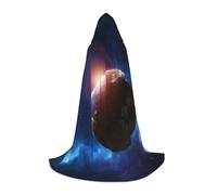KDKJEDPEAF Mantello lungo con cappuccio per adolescenti pianeti nello spazio sfondo lunghezza del pavimento mantello con cappuccio Halloween Cosplay Costume