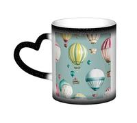KDKJEDPEAF Tazza da caffè in ceramica sensibile al calore che cambia colore, 325 ml, con palloncino in stile cartone animato, rivela l'immagine a sorpresa, regalo per lei, per lui, familiari, amici