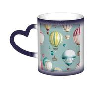 KDKJEDPEAF Tazza da caffè in ceramica sensibile al calore che cambia colore, 325 ml, con palloncino in stile cartone animato, rivela l'immagine a sorpresa, regalo per lei, per lui, familiari, amici