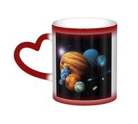 KDKJEDPEAF Tazza da caffè in ceramica sensibile al calore che cambia colore, con motivo pianeta, 325 ml, rivela un'immagine a sorpresa, regalo per lei, per lui, familiari, amici (nero, rosso, blu)