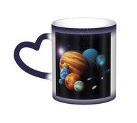 KDKJEDPEAF Tazza da caffè in ceramica sensibile al calore che cambia colore, con motivo pianeta, 325 ml, rivela un'immagine a sorpresa, regalo per lei, per lui, familiari, amici (nero, rosso, blu)