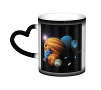 KDKJEDPEAF Tazza da caffè in ceramica sensibile al calore che cambia colore, con motivo pianeta, 325 ml, rivela un'immagine a sorpresa, regalo per lei, per lui, familiari, amici (nero, rosso, blu)
