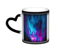 KDKJEDPEAF Tazza da caffè in ceramica sensibile al calore che rivela l'immagine a sorpresa, 325 ml, colore blu e viola, regalo per lei, famiglia, amici (nero, rosso, blu)
