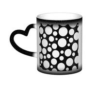 KDKJEDPEAF Tazza da caffè in ceramica sensibile al calore che rivela l'immagine a sorpresa, 325 ml, colore bianco e nero, a pois magici, regalo per lui, familiari, amici (nero, rosso, blu)