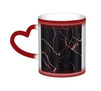KDKJEDPEAF Tazza da caffè in ceramica sensibile al calore che rivela l'immagine a sorpresa, 325 ml, colore nero e oro rosa, idea regalo per lui, familiari, amici (nero, rosso, blu)