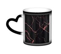 KDKJEDPEAF Tazza da caffè in ceramica sensibile al calore che rivela l'immagine a sorpresa, 325 ml, colore nero e oro rosa, idea regalo per lui, familiari, amici (nero, rosso, blu)