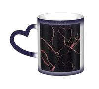KDKJEDPEAF Tazza da caffè in ceramica sensibile al calore che rivela l'immagine a sorpresa, 325 ml, colore nero e oro rosa, idea regalo per lui, familiari, amici (nero, rosso, blu)