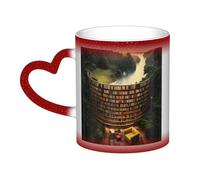 KDKJEDPEAF Tazza da caffè in ceramica sensibile al calore che rivela l'immagine a sorpresa, 325 ml, idea regalo per lei, per lui, familiari, amici (nero, rosso, blu)