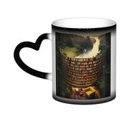 KDKJEDPEAF Tazza da caffè in ceramica sensibile al calore che rivela l'immagine a sorpresa, 325 ml, idea regalo per lei, per lui, familiari, amici (nero, rosso, blu)