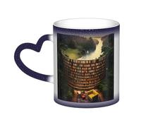 KDKJEDPEAF Tazza da caffè in ceramica sensibile al calore che rivela l'immagine a sorpresa, 325 ml, idea regalo per lei, per lui, familiari, amici (nero, rosso, blu)