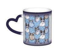 KDKJEDPEAF Tazza da caffè in ceramica sensibile al calore, con cincillà blu e luna, cambia colore, 325 ml, regalo per lei, per lui, familiari, amici (nero, rosso, blu)