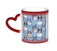 KDKJEDPEAF Tazza da caffè in ceramica sensibile al calore, con cincillà blu e luna, cambia colore, 325 ml, regalo per lei, per lui, familiari, amici (nero, rosso, blu)