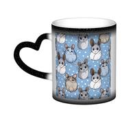 KDKJEDPEAF Tazza da caffè in ceramica sensibile al calore, con cincillà blu e luna, cambia colore, 325 ml, regalo per lei, per lui, familiari, amici (nero, rosso, blu)