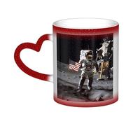 KDKJEDPEAF Tazza magica che cambia colore con astronauta sulla luna, 325 ml, tazza da caffè in ceramica sensibile al calore, rivela l'immagine a sorpresa, regalo per lei, per lui, familiari, amici