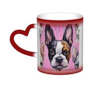 KDKJEDPEAF Tazza magica che cambia colore con cane animale, 325 ml, tazza da caffè in ceramica sensibile al calore, rivela l'immagine a sorpresa, regalo per lei, per lui, familiari, amici (nero, rosso