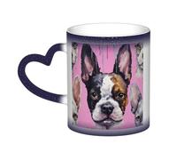 KDKJEDPEAF Tazza magica che cambia colore con cane animale, 325 ml, tazza da caffè in ceramica sensibile al calore, rivela l'immagine a sorpresa, regalo per lei, per lui, familiari, amici (nero, rosso