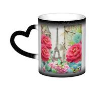 KDKJEDPEAF Tazza magica con libellula che cambia colore, 325 ml, tazza da caffè in ceramica sensibile al calore, rivela un'immagine a sorpresa, regalo per lei, per lui, familiari, amici (nero, rosso
