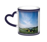 KDKJEDPEAF Tractor Farm, tazza magica che cambia colore, 325 ml, tazza da caffè in ceramica sensibile al calore, rivela l'immagine a sorpresa, regalo per lei, per lui, familiari, amici (nero, rosso