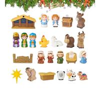 kdkskss Calendario 'Avvento,24 Giorni Con Giocattoli Del Presepe - Figure Religiose a Storia a Natività - Per Bambini E Chiesa Per La Tradizione Natalizia