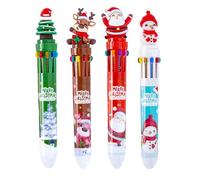 kdkskss Penne Con Inchiostro Gel,4 Pezzi per Feste - Penne 10 Colori Con Tema Babbo Natale E Pupazzo Di Neve - Per Disegnare Firmare Tenere Un Diario Prendere Appunti Scrapbooking Ragazzi Ragazze