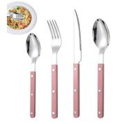 kdkskss Set di posate francesi, set di posate moderne - 4 cucchiaini da tè con taglierino francese in acciaio inossidabile | Utensili per il servizio di ristorazione occidentale lavabili in